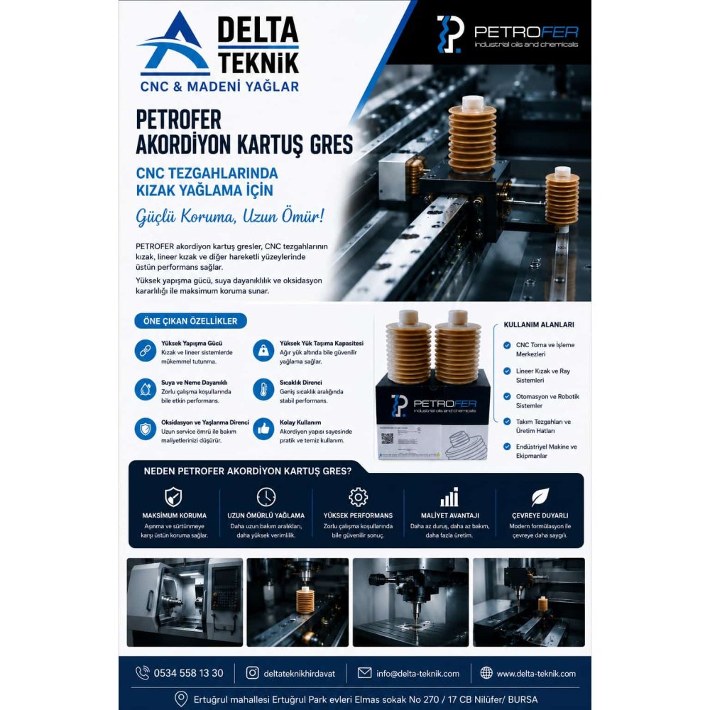 PETROFER Petrofer Akordiyon Kartuş Gres Yağ / FİYAT / DELTA TEKNİK HIRDAVAT